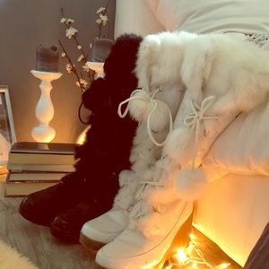 Fur heel boots